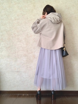 「GUコーデ」｜「アイテム（ブーティ）」を使った、Rina Chishimaさん（レディース・157cm）の冬コーディネート