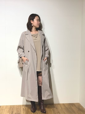 「Futier land（フューティアランド）のアイテム（ジャケット/アウター）」を使った、Rina Chishimaさん（レディース・157cm）の春コーディネート