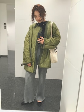 「キルティングコート」｜Mooさん（レディース・165cm）の冬コーディネート
