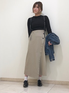 「アイテム（デニムジャケット）」を使った、のなさん（レディース・161cm・20代）の春コーディネート