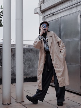 「MONKI（モンキ）のアイテム（ジャケット/アウター）」を使った、Panchannnさん（レディース・168cm）の春コーディネート