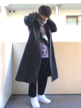 「JUNRED（ジュンレッド）のアイテム（ボディバッグ/ウエストポーチ）」を使った、きょうさん（メンズ・177cm）の冬コーディネート