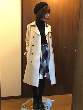 「NATURAL BEAUTY BASIC（ナチュラルビューティーベーシック）のアイテム（トレンチコート）」を使った、akiyo☆さん（レディース・160cm）の秋コーディネート
