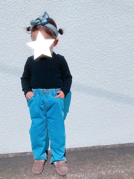 「petit main（プティマイン）のアイテム（モカシン/デッキシューズ）」を使った、nijika❥さん（キッズ・90cm）の冬コーディネート