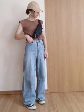 「CONVERSE（コンバース）のconverse（コンバース） ALL STAR OX（オールスターOX）（スニーカー）」を使った、☆FAIRY☆さん（レディース・155cm）の夏コーディネート