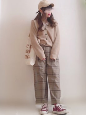 「CONVERSE（コンバース）のCONVERSEオールスター100カラーズ HI（スニーカー）」を使った、☆FAIRY☆さん（レディース・155cm）の冬コーディネート