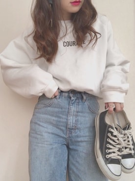 「ハイウエストストレートジーンズ」｜☆FAIRY☆さん（レディース・155cm）の冬コーディネート