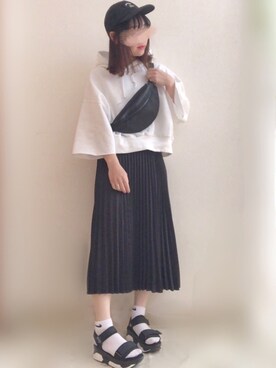 ☆FAIRY☆さんの「サテンプリーツレーススカート」を使ったコーディネート