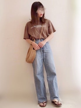 「バギーデニム」｜「アイテム（ビーチサンダル）」を使った、☆FAIRY☆さん（レディース・155cm）の夏コーディネート