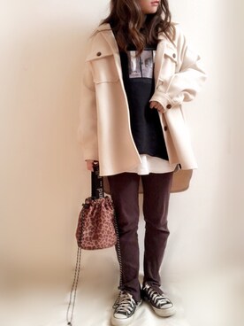 「CONVERSE（コンバース）のconverse（コンバース） ALL STAR OX（オールスターOX）（スニーカー）」を使った、☆FAIRY☆さん（レディース・155cm）の冬コーディネート
