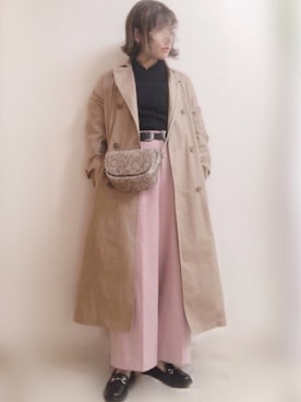 「ニコアンド」｜「アイテム（トレンチコート）」を使った、☆FAIRY☆さん（レディース・155cm）の春コーディネート