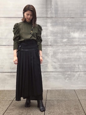 「JUNYA WATANABE（ジュンヤワタナベ）のアイテム（パンツ）」を使った、_e_r_i____._さん（レディース・163cm）の夏コーディネート