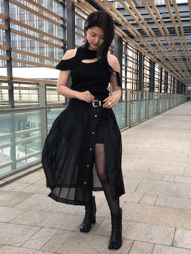 TOGA PULLA(トーガプルラ)】ポリエステルメッシュスカート TP01-FG234  