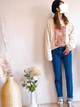 「春めきシューズ」｜「アイテム（ハンチング/ベレー帽）」を使った、Yoshiさん（レディース・160cm）の春コーディネート