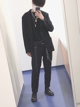 「GOSTAR DE FUGA（ゴスタール ジフーガ）のアイテム（スラックス）」を使った、手洗いうがいさん（メンズ・176cm）の春コーディネート