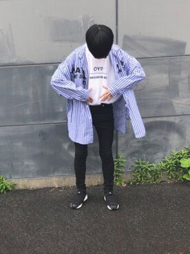 「GOSTAR DE FUGA（ゴスタール ジフーガ）のアイテム（トップス）」を使った、手洗いうがいさん（メンズ・176cm）の夏コーディネート