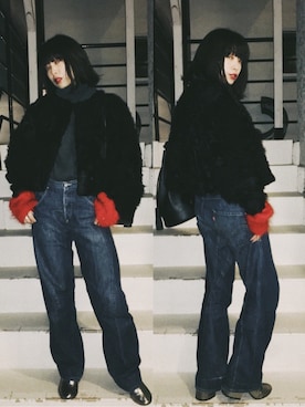 「アイテム（ブーツ、シルバー系）」を使った、eriさん（レディース・161cm）の冬コーディネート