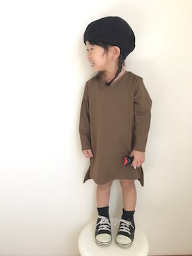 「UNIQLO（ユニクロ）のアイテム（その他）」を使った、こはるさん（キッズ・90cm）の秋コーディネート