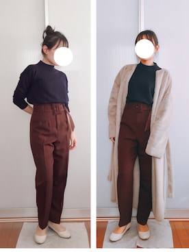 「Ameri（アメリ）のアイテム（ムートンコート）」を使った、Mioさん（レディース・151cm）の冬コーディネート