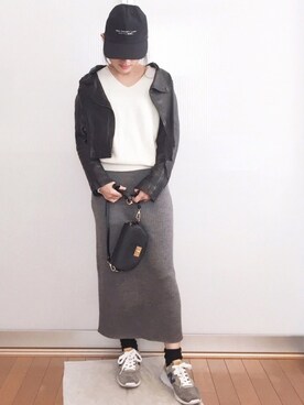 Mioさんの「WOMEN メリノブレンドリブスカート」を使ったコーディネート