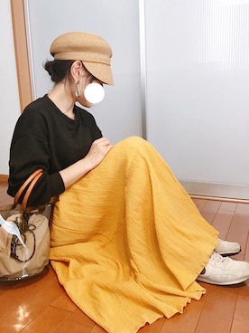 「Ameri（アメリ）のアイテム（イヤリング）」を使った、Mioさん（レディース・151cm）の春コーディネート