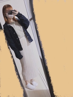 「Chillfar（チルファー）のアイテム（デニムジャケット）」を使った、みやけさん（レディース・155cm）の春コーディネート