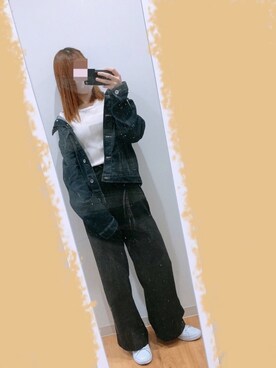 「Chillfar（チルファー）のアイテム（デニムジャケット）」を使った、みやけさん（レディース・155cm）の春コーディネート