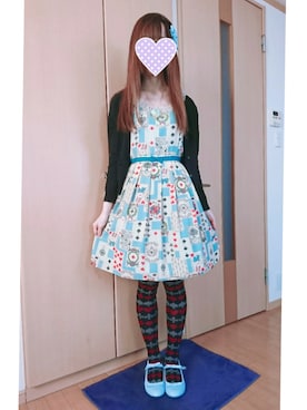 「トランプ柄」｜「アイテム（ワンピース/ドレス）」を使った、あいり୨୧˖⋆さん（レディース・158cm）の春コーディネート