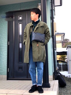 「アイテム（バングル/リストバンド）」を使った、はまちさん（メンズ・165cm・20代）の冬コーディネート