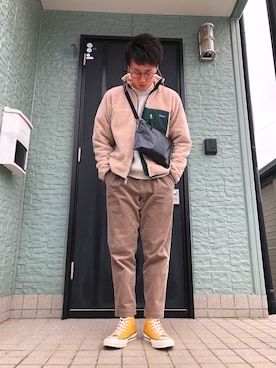 「アイテム（バングル/リストバンド）」を使った、はまちさん（メンズ・165cm・20代）の冬コーディネート