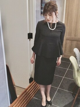 「ぺプラムトップス」｜「アイテム（その他アウター）」を使った、chocoさん（レディース・157cm）の春コーディネート