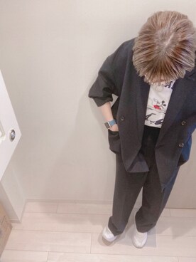 「ディズニー」｜「アイテム（セットアップ）」を使った、monchiiさん（レディース・160cm）の春コーディネート