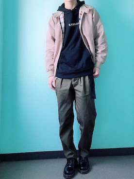 「VANQUISH（ヴァンキッシュ）のアイテム（その他アウター）」を使った、田中太郎さん（メンズ・173cm）の冬コーディネート