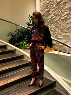 「DIESEL（ディーゼル）のアイテム（つなぎ/オールインワン）」を使った、山ちゃんさん（レディース・157cm）の春コーディネート