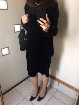 「ブラックフォーマル」｜「アイテム（ジャケット/アウター）」を使った、sato*さん（レディース・155cm）の春コーディネート