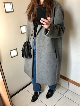 「JOURNAL STANDARD relume（ジャーナルスタンダード　レリューム）のアイテム（チェスターコート）」を使った、sato*さん（レディース・155cm）の冬コーディネート