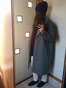 「JOURNAL STANDARD relume（ジャーナルスタンダード　レリューム）のアイテム（チェスターコート）」を使った、sato*さん（レディース・155cm）の冬コーディネート