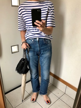 「SAINT JAMES（セントジェームス）のアイテム」を使った、sato*さん（レディース・155cm）の夏コーディネート