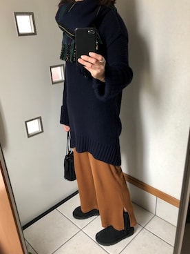 「BEAUTY&YOUTH UNITED ARROWS(ビューティーアンドユースユナイテッドアローズ)のアイテム(ストール/ショール)」を使った、sato*さん(レディース・155cm)の秋コーディネート