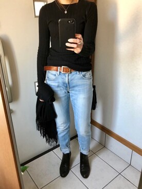 「ODETTE E ODILE（オデットエオディール）のアイテム（ブーツ）」を使った、sato*さん（レディース・155cm）の秋コーディネート