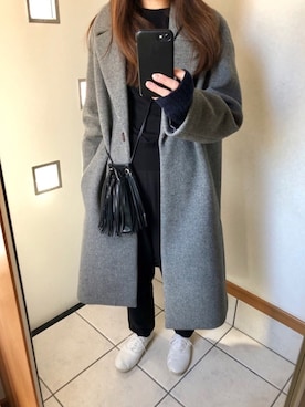 「JOURNAL STANDARD relume（ジャーナルスタンダード　レリューム）のアイテム（チェスターコート）」を使った、sato*さん（レディース・155cm）の冬コーディネート