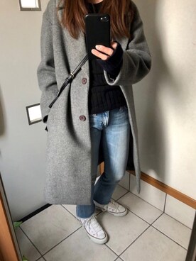 「JOURNAL STANDARD relume（ジャーナルスタンダード　レリューム）のアイテム（チェスターコート）」を使った、sato*さん（レディース・155cm）の冬コーディネート