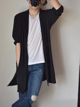 ジャージーコーディガンを使ったメンズ人気ファッションコーディネート Wear