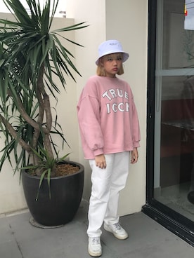 「STYLENANDA（スタイルナンダ）のアイテム（スウェット）」を使った、angelaさん（レディース・158cm）の冬コーディネート