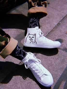 「RIPNDIP（リップンディップ）のアイテム（シューズ）」を使った、Kenさん（メンズ・165cm）の春コーディネート