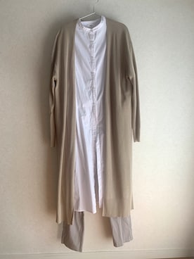 「秋のカフェオレコーデ」｜「アイテム（シャツワンピース）」を使った、qmoriさん（レディース・163cm）の秋コーディネート