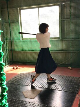 「Onitsuka Tiger × ANDREA POMPILIO（オニツカタイガーアンドレアポンピリオ）のアイテム」を使った、ngsさん（レディース・153cm）の春コーディネート