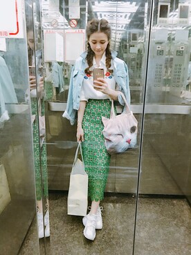 「Mousse（ムース）のアイテム」を使った、Abby 馮媛甄さん（レディース・158cm）の夏コーディネート