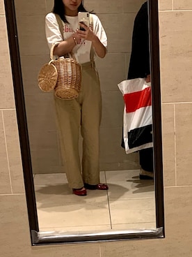「SMILEY（スマイリー）のアイテム」を使った、yunaさん（レディース・154cm）の春コーディネート