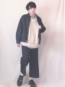 「BASQUE magenta（バスクマゼンタ）のアイテム（ベスト）」を使った、kzt【相互フォロー】さん（メンズ・170cm）の冬コーディネート